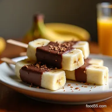 Boonana Pops Frozen Bananas Easy ChocolateDipped Banana Pops Recipe Card