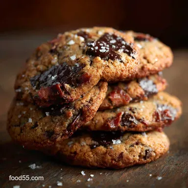 Bourbon Bacon Chocolate Chunk Cookies Salty Sweet and Seriously Decadent Recipe Card