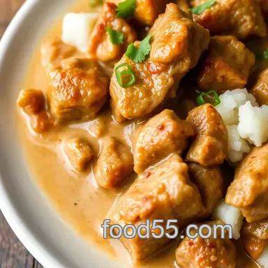Easy Braise Tender Pork in Creamy Coconut Joy: A Delicious Comfort Recipe Card