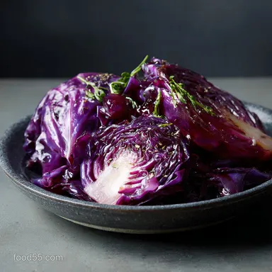 Cabbage and Red Cabbage: Sweet Sour Braise Side Recipe Card