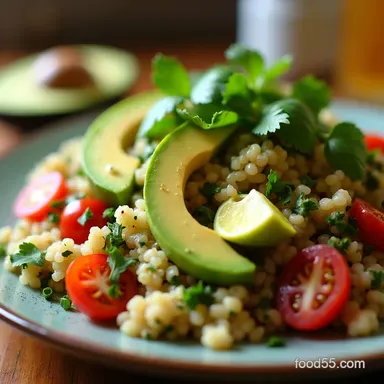 Easy Bright Avocado Quinoa Salad with Lime Cilantro My GoTo Recipe Card