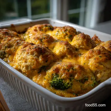 Broccoli Cheddar Biscuit Chicken Casserole You Need: 10-Min Prep Recipe Card