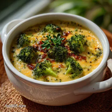 Irresistible Broccoli Cheddar And Rice Soup Ready in 30 Min Recipe Card
