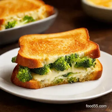 Broccoli Havarti Grilled Cheese GrownUp Comfort Food Recipe Card
