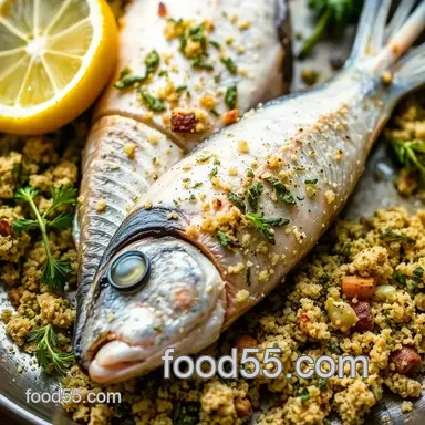 How to Broil Loup de Mer with Zesty Herb Crust: A Deliciously Easy Dinner! Recipe Card