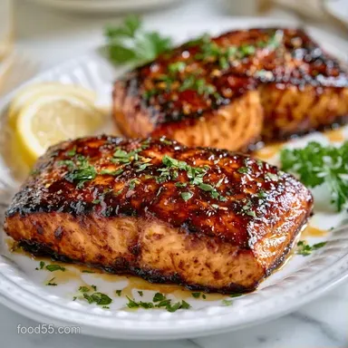 Brown Sugar Glazed Salmon in 22 Minutes Recipe Card