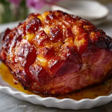 Brown Sugar Pineapple Ham Easter Ham: Sticky Moist Recipe Card