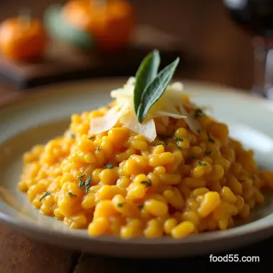 Velvet Autumn Creamy Butternut Squash Risotto with Sage Recipe Card