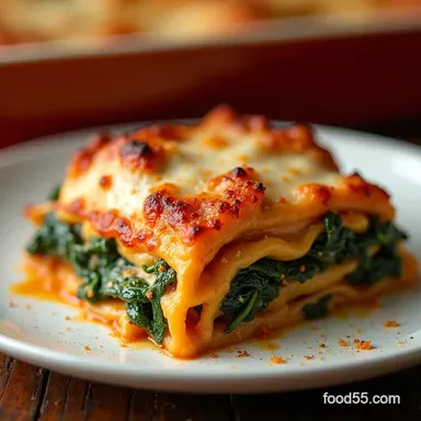 Butternut Squash and Spinach Lasagna Cozy RollUps I Make Every Fall Recipe Card