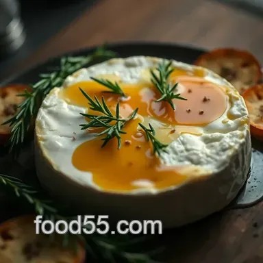 Easy Baked Camembert Cheese with Honey and Herbs for Appetizers Recipe Card