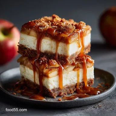 Caramel Apple Cheesecake Bars Recipe: Ultra-Creamy, Spiced Sticky Recipe Card