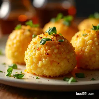 Cauliflower Rice Arancini Golden Cheesy LowCarb Family Favorite Recipe Card