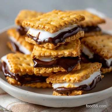 Cheddar Ritz Cracker Smores: Salty Sweet Twist Recipe Card
