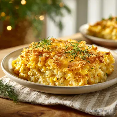 Cheesy Corn Bake in 45 Minutes: Creamy and Golden Side Dish Recipe Card