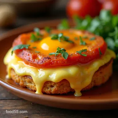 The AllDay Brekkie Cheesy Tomato Egg Melts Recipe Card