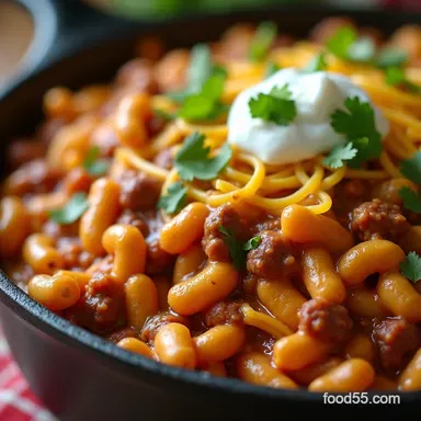 One Pot Cheesy Turkey Taco Chili Mac Ultimate Comfort Food Recipe Card