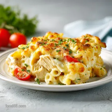 Chicken Alfredo Pasta Bake: Creamy Family Meal Recipe Card