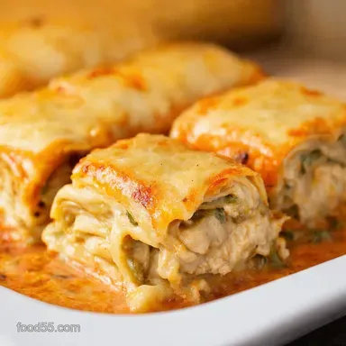 Chicken Alfredo Lasagna Rolls Easy Comfort Food Reinvented Recipe Card