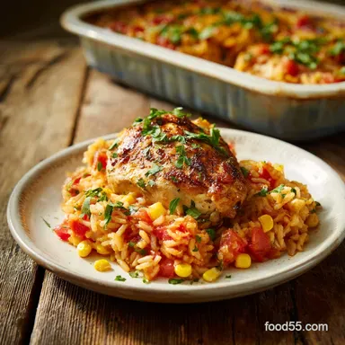 Mexican Chicken Rice Casserole: 1 Hour Recipe Card