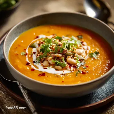 Chili Butternut Squash Soup with White Beans Ultra-Creamy Vegan Supper