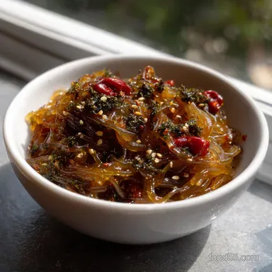 Chili Oil Kelp Noodles: 10-Minute Smoky Asian Salad Recipe Card