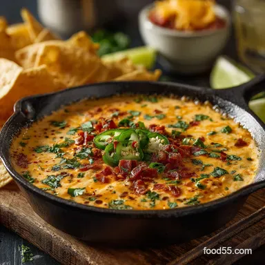 Chilis Skillet Queso Recipe in 10 Minutes Recipe Card