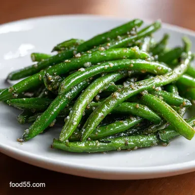 Chinese Garlic Green Beans in 20 Minutes Recipe Card