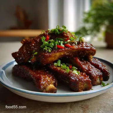 Chinese Spare Ribs: Candy Coated Recipe Card