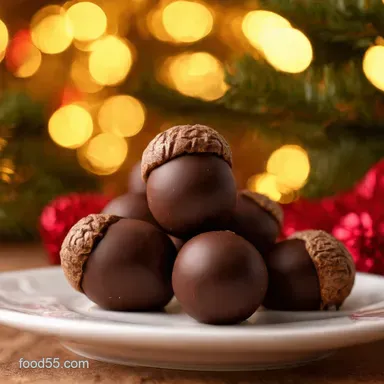 Chocolate Acorns My Easy NoBake Holiday Candy Family Favorite Recipe Card