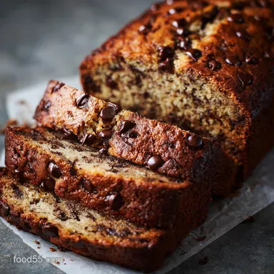 Chocolate Chip Banana Bread Recipe Ultra-Moist Easy Recipe Card