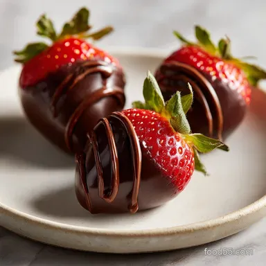 Chocolate Dipped Strawberry Hearts for 20 Servings Recipe Card