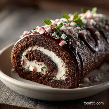 Chocolate Peppermint Roll Cake: The Ultimate Festive Showstopper Recipe Card