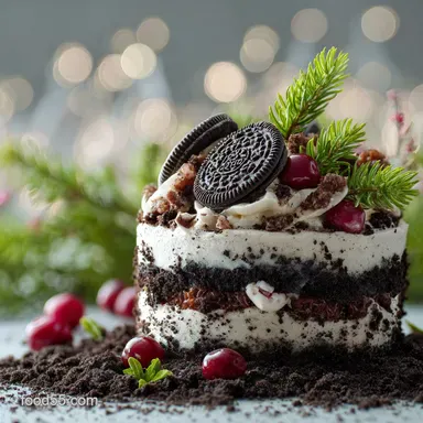 Christmas Dirt Cake for 15 Servings Recipe Card