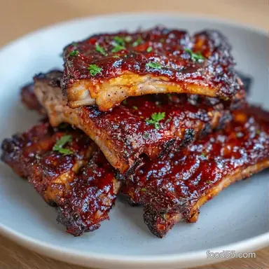 Classic Backyard BBQ Ribs for 4 Servings Recipe Card