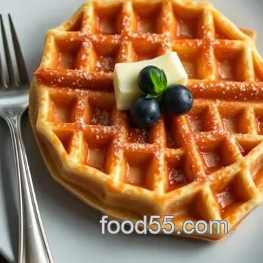 Classic Belgian Waffle Recipe: Fluffy & Golden Perfection Recipe Card