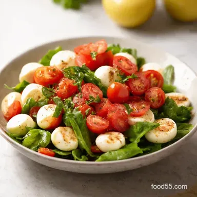 Classic tomato mozzarella salad A Taste of Italy Recipe Card