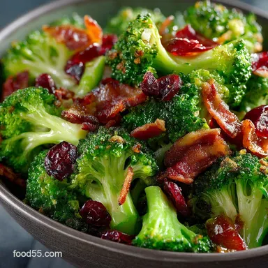Ultimate Crunchy Broccoli Salad Recipe with Bacon and Cranberries Recipe Card