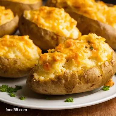 The Best Twice Baked Potatoes Classic Loaded Fluffy Golden Recipe Card