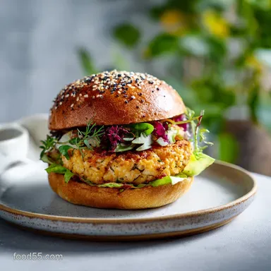 Classic Salmon Burger in 8 Minutes with Fresh Ingredients
