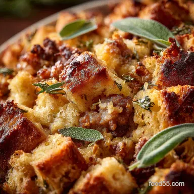 Thanksgiving Stuffing: Chefs Sourdough Recipe with Sage Sausage Recipe Card