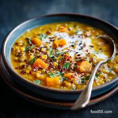 Butternut Lentil Stew Easy Creamy Coconut Squash Soup Recipe Recipe Card