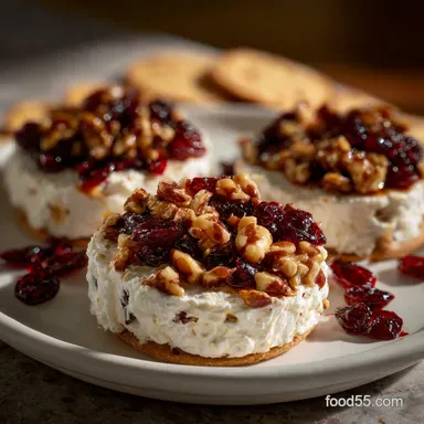 Cranberry Nut Cream Cheese Balls: Festive Bites Recipe Card