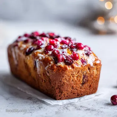 Cranberry Orange Quick Bread: Moist Loaf for 10 Servings Recipe Card
