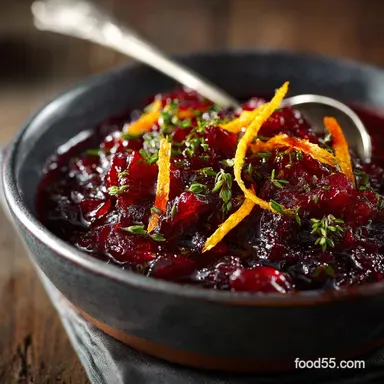 Cranberry Sauce Recipe: Easy Aromatic Orange Relish Recipe Card