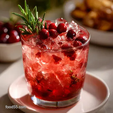 CranberryGin Cocktail: Spiced Rosemary Syrup Recipe Recipe Card