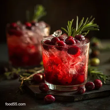 Thanksgiving Cocktails: The Rosemary Cranberry Gin Smash Recipe Recipe Card