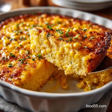Savory Corn Pudding: Best Ultra-Creamy Cheddar Casserole Recipe Recipe Card