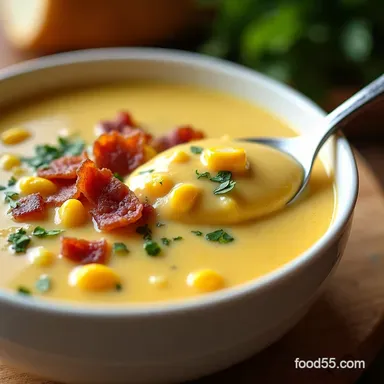 Creamy Corn Chowder Soup My Familys Easy Bacon Herb Recipe Recipe Card