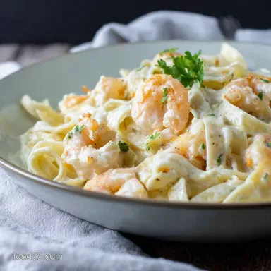 Shrimp Fettuccine Alfredo Recipe: My Creamy Dreamy Secret! Recipe Card