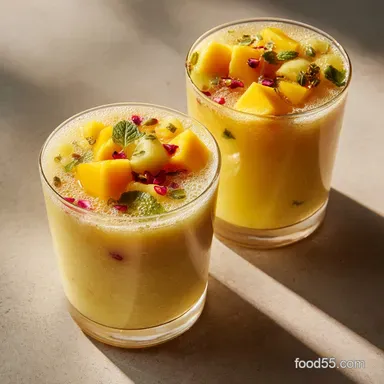 Creamy Fruit Mocktail: Mango Coconut Cooler Recipe Recipe Card
